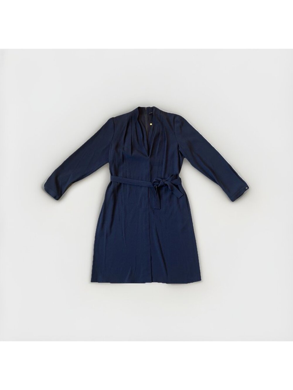 Kobi Halperin Charlee Dress M Navy Blue Long Sleeve Belted NWT $398 Pockets Zip - Picture 1 of 16